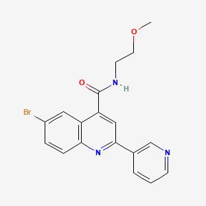 molecular formula C18H16BrN3O2 B4162373 6-bromo-N-(2-methoxyethyl)-2-(3-pyridinyl)-4-quinolinecarboxamide 