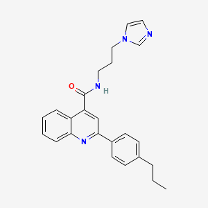 molecular formula C25H26N4O B4162381 N-[3-(1H-imidazol-1-yl)propyl]-2-(4-propylphenyl)-4-quinolinecarboxamide 