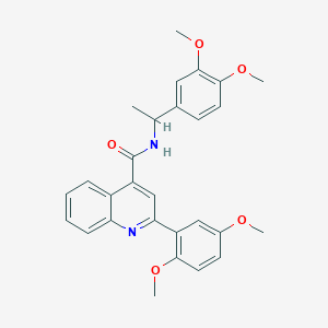 molecular formula C28H28N2O5 B4162384 2-(2,5-dimethoxyphenyl)-N-[1-(3,4-dimethoxyphenyl)ethyl]-4-quinolinecarboxamide 