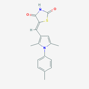 molecular formula C17H16N2O2S B416239 5-(2,5-Dimethyl-1-p-tolyl-1H-pyrrol-3-ylmethylene)-thiazolidine-2,4-dione 