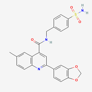 molecular formula C25H21N3O5S B4162391 N-[4-(aminosulfonyl)benzyl]-2-(1,3-benzodioxol-5-yl)-6-methyl-4-quinolinecarboxamide 