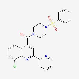 molecular formula C25H21ClN4O3S B4162398 8-chloro-4-{[4-(phenylsulfonyl)-1-piperazinyl]carbonyl}-2-(2-pyridinyl)quinoline 