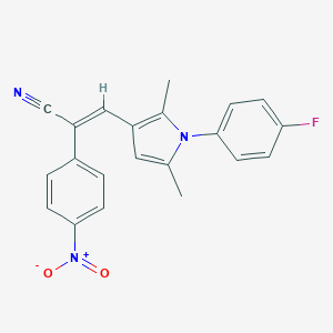 molecular formula C21H16FN3O2 B416240 3-[1-(4-fluorophenyl)-2,5-dimethyl-1H-pyrrol-3-yl]-2-{4-nitrophenyl}acrylonitrile 