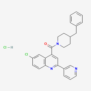 4-[(4-benzyl-1-piperidinyl)carbonyl]-6-chloro-2-(3-pyridinyl)quinoline hydrochloride