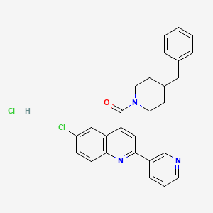 molecular formula C27H25Cl2N3O B4162412 4-[(4-benzyl-1-piperidinyl)carbonyl]-6-chloro-2-(3-pyridinyl)quinoline hydrochloride 