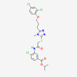 molecular formula C24H25Cl3N4O4S B4162433 isopropyl 4-chloro-3-{[({5-[3-(2,4-dichlorophenoxy)propyl]-4-methyl-4H-1,2,4-triazol-3-yl}thio)acetyl]amino}benzoate 