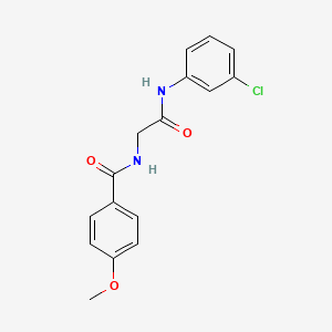 molecular formula C16H15ClN2O3 B4162437 N-{2-[(3-chlorophenyl)amino]-2-oxoethyl}-4-methoxybenzamide 