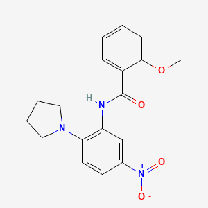 molecular formula C18H19N3O4 B4162443 2-methoxy-N-[5-nitro-2-(1-pyrrolidinyl)phenyl]benzamide 