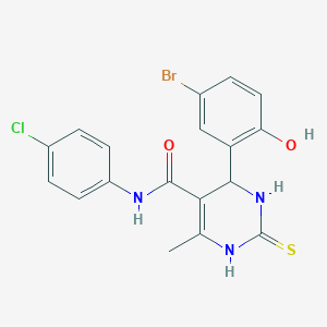 molecular formula C18H15BrClN3O2S B416245 4-(5-bromo-2-hydroxyphenyl)-N-(4-chlorophenyl)-6-methyl-2-sulfanylidene-3,4-dihydro-1H-pyrimidine-5-carboxamide 
