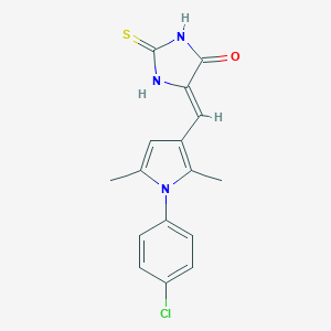 molecular formula C16H14ClN3OS B416246 (5Z)-5-{[1-(4-chlorophenyl)-2,5-dimethyl-1H-pyrrol-3-yl]methylidene}-2-thioxoimidazolidin-4-one 