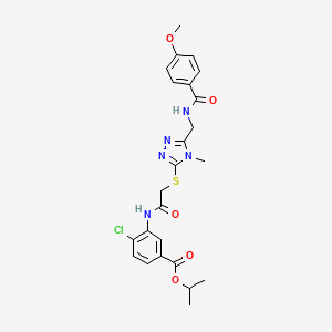 molecular formula C24H26ClN5O5S B4162460 isopropyl 4-chloro-3-({[(5-{[(4-methoxybenzoyl)amino]methyl}-4-methyl-4H-1,2,4-triazol-3-yl)thio]acetyl}amino)benzoate 