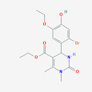 molecular formula C17H21BrN2O5 B4162469 ethyl 4-(2-bromo-5-ethoxy-4-hydroxyphenyl)-1,6-dimethyl-2-oxo-1,2,3,4-tetrahydro-5-pyrimidinecarboxylate 