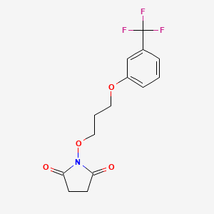 molecular formula C14H14F3NO4 B4162477 1-{3-[3-(trifluoromethyl)phenoxy]propoxy}-2,5-pyrrolidinedione 