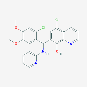 molecular formula C23H19Cl2N3O3 B4162504 5-chloro-7-[(2-chloro-4,5-dimethoxyphenyl)(2-pyridinylamino)methyl]-8-quinolinol 