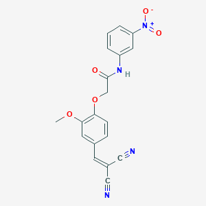 molecular formula C19H14N4O5 B416252 2-[4-(2,2-dicyanovinyl)-2-methoxyphenoxy]-N-(3-nitrophenyl)acetamide 