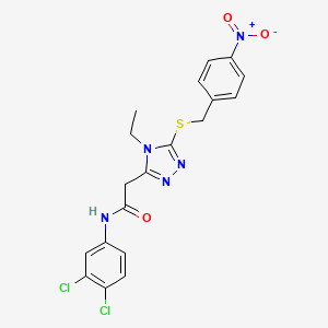molecular formula C19H17Cl2N5O3S B4162522 N-(3,4-dichlorophenyl)-2-{4-ethyl-5-[(4-nitrobenzyl)thio]-4H-1,2,4-triazol-3-yl}acetamide 