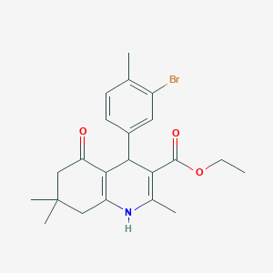 molecular formula C22H26BrNO3 B4162525 ethyl 4-(3-bromo-4-methylphenyl)-2,7,7-trimethyl-5-oxo-1,4,5,6,7,8-hexahydro-3-quinolinecarboxylate 