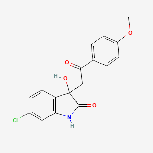 molecular formula C18H16ClNO4 B4162530 6-chloro-3-hydroxy-3-[2-(4-methoxyphenyl)-2-oxoethyl]-7-methyl-1,3-dihydro-2H-indol-2-one 