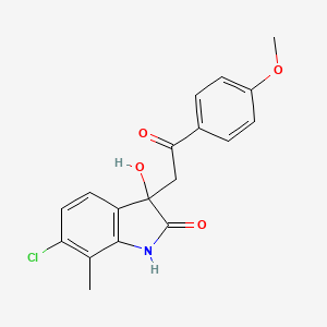 6-chloro-3-hydroxy-3-[2-(4-methoxyphenyl)-2-oxoethyl]-7-methyl-1,3-dihydro-2H-indol-2-one