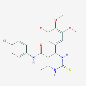 molecular formula C21H22ClN3O4S B416255 N-(4-chlorophenyl)-6-methyl-2-thioxo-4-(3,4,5-trimethoxyphenyl)-1,2,3,4-tetrahydro-5-pyrimidinecarboxamide 