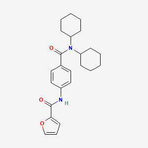 molecular formula C24H30N2O3 B4162569 N-{4-[(dicyclohexylamino)carbonyl]phenyl}-2-furamide 