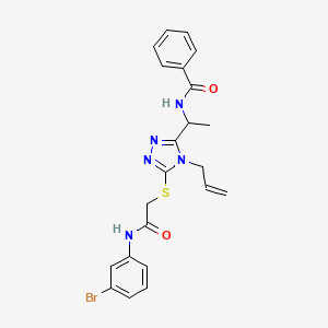 molecular formula C22H22BrN5O2S B4162616 N-{1-[4-allyl-5-({2-[(3-bromophenyl)amino]-2-oxoethyl}thio)-4H-1,2,4-triazol-3-yl]ethyl}benzamide 