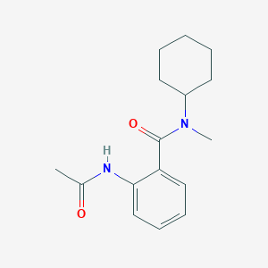 molecular formula C16H22N2O2 B4162648 2-(acetylamino)-N-cyclohexyl-N-methylbenzamide 