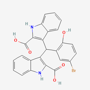 molecular formula C25H17BrN2O5 B4162657 3,3'-[(5-bromo-2-hydroxyphenyl)methylene]bis(1H-indole-2-carboxylic acid) 