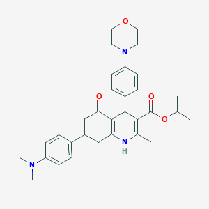 molecular formula C32H39N3O4 B4162667 isopropyl 7-[4-(dimethylamino)phenyl]-2-methyl-4-[4-(4-morpholinyl)phenyl]-5-oxo-1,4,5,6,7,8-hexahydro-3-quinolinecarboxylate 
