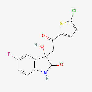 molecular formula C14H9ClFNO3S B4162691 3-[2-(5-chloro-2-thienyl)-2-oxoethyl]-5-fluoro-3-hydroxy-1,3-dihydro-2H-indol-2-one 