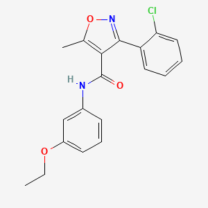 molecular formula C19H17ClN2O3 B4162708 3-(2-chlorophenyl)-N-(3-ethoxyphenyl)-5-methyl-4-isoxazolecarboxamide 