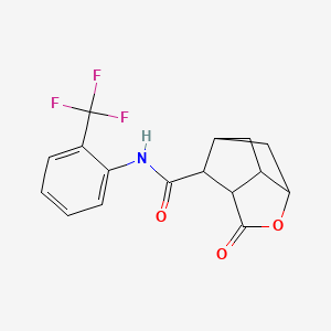 5-oxo-N-[2-(trifluoromethyl)phenyl]-4-oxatricyclo[4.2.1.0~3,7~]nonane-9-carboxamide