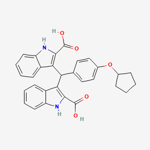 3,3'-{[4-(cyclopentyloxy)phenyl]methylene}bis(1H-indole-2-carboxylic acid)