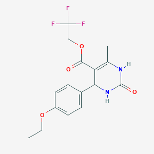 molecular formula C16H17F3N2O4 B416273 2,2,2-Trifluoroethyl 4-(4-ethoxyphenyl)-6-methyl-2-oxo-1,2,3,4-tetrahydro-5-pyrimidinecarboxylate 