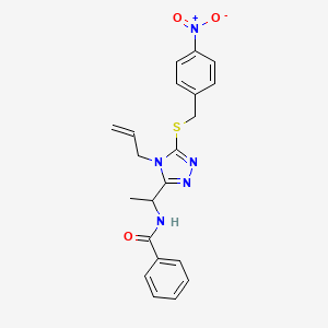 molecular formula C21H21N5O3S B4162733 N-(1-{4-allyl-5-[(4-nitrobenzyl)thio]-4H-1,2,4-triazol-3-yl}ethyl)benzamide 