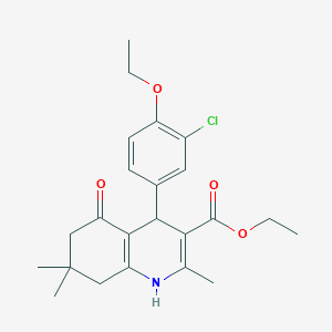 molecular formula C23H28ClNO4 B4162756 ethyl 4-(3-chloro-4-ethoxyphenyl)-2,7,7-trimethyl-5-oxo-1,4,5,6,7,8-hexahydro-3-quinolinecarboxylate 