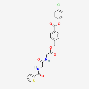 molecular formula C23H19ClN2O6S B4162791 4-[(4-chlorophenoxy)carbonyl]benzyl N-(2-thienylcarbonyl)glycylglycinate 