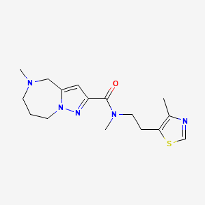 N,5-dimethyl-N-[2-(4-methyl-1,3-thiazol-5-yl)ethyl]-5,6,7,8-tetrahydro-4H-pyrazolo[1,5-a][1,4]diazepine-2-carboxamide