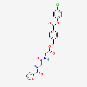 molecular formula C23H19ClN2O7 B4162829 4-[(4-chlorophenoxy)carbonyl]benzyl N-2-furoylglycylglycinate 
