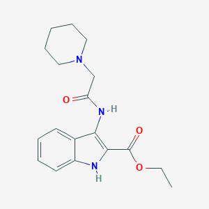 molecular formula C18H23N3O3 B416283 3-(2-Piperidin-1-yl-acetylamino)-1H-indole-2-carboxylic acid ethyl ester CAS No. 296263-91-7