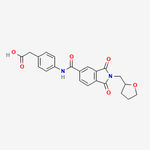 molecular formula C22H20N2O6 B4162854 [4-({[1,3-dioxo-2-(tetrahydro-2-furanylmethyl)-2,3-dihydro-1H-isoindol-5-yl]carbonyl}amino)phenyl]acetic acid 