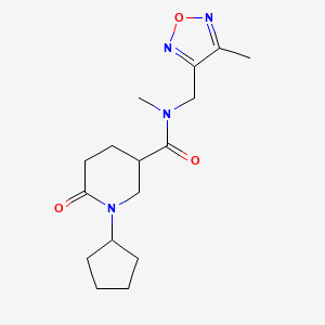 molecular formula C16H24N4O3 B4162884 1-cyclopentyl-N-methyl-N-[(4-methyl-1,2,5-oxadiazol-3-yl)methyl]-6-oxo-3-piperidinecarboxamide 