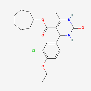 molecular formula C21H27ClN2O4 B4162913 cycloheptyl 4-(3-chloro-4-ethoxyphenyl)-6-methyl-2-oxo-1,2,3,4-tetrahydro-5-pyrimidinecarboxylate 