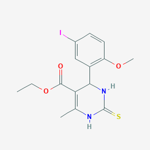 molecular formula C15H17IN2O3S B4162952 ethyl 4-(5-iodo-2-methoxyphenyl)-6-methyl-2-thioxo-1,2,3,4-tetrahydro-5-pyrimidinecarboxylate 