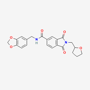 N-(1,3-benzodioxol-5-ylmethyl)-1,3-dioxo-2-(tetrahydro-2-furanylmethyl)-5-isoindolinecarboxamide