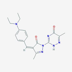 3-{4-[4-(diethylamino)benzylidene]-3-methyl-5-oxo-4,5-dihydro-1H-pyrazol-1-yl}-6-methyl-1,2,4-triazin-5(4H)-one