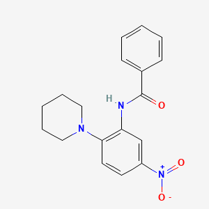 molecular formula C18H19N3O3 B4163020 N-[5-nitro-2-(1-piperidinyl)phenyl]benzamide 