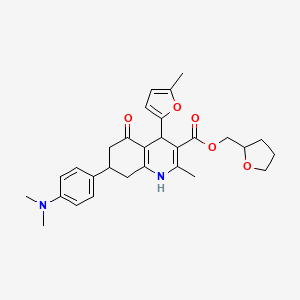molecular formula C29H34N2O5 B4163025 tetrahydro-2-furanylmethyl 7-[4-(dimethylamino)phenyl]-2-methyl-4-(5-methyl-2-furyl)-5-oxo-1,4,5,6,7,8-hexahydro-3-quinolinecarboxylate 