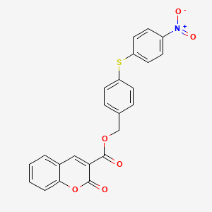 molecular formula C23H15NO6S B4163029 4-[(4-nitrophenyl)thio]benzyl 2-oxo-2H-chromene-3-carboxylate 