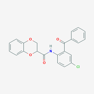 molecular formula C22H16ClNO4 B416303 N-(2-benzoyl-4-chlorophenyl)-2,3-dihydro-1,4-benzodioxine-2-carboxamide CAS No. 304888-23-1